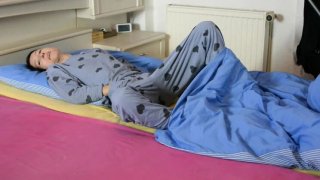 Passionate german wife rides to a creampie orgasm in bed Thumbnail