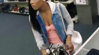 Ebony chick gets pounded by pawn man for the golf clubs Thumbnail