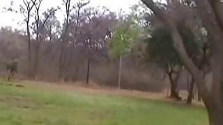 Sex maniac husband likes bondage outdoor fucking with Amateur African busty wife Thumbnail