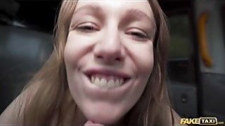 Fake taxi gina has to use her mouth and pussy to pay the driver for cleaning bill Thumbnail