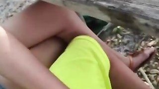 College Teen Mandy Sky Gives Handjob Outdoors Thumbnail