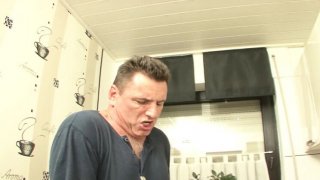 German maid in stockings fucks repairman hardcore blowjob facial Thumbnail
