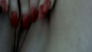 Chic with long red nails play with her clit in homemade sex video Thumbnail