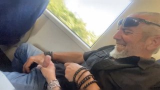 Public train sex accident - blonde milf handjob cumshot in spanish hd Thumbnail